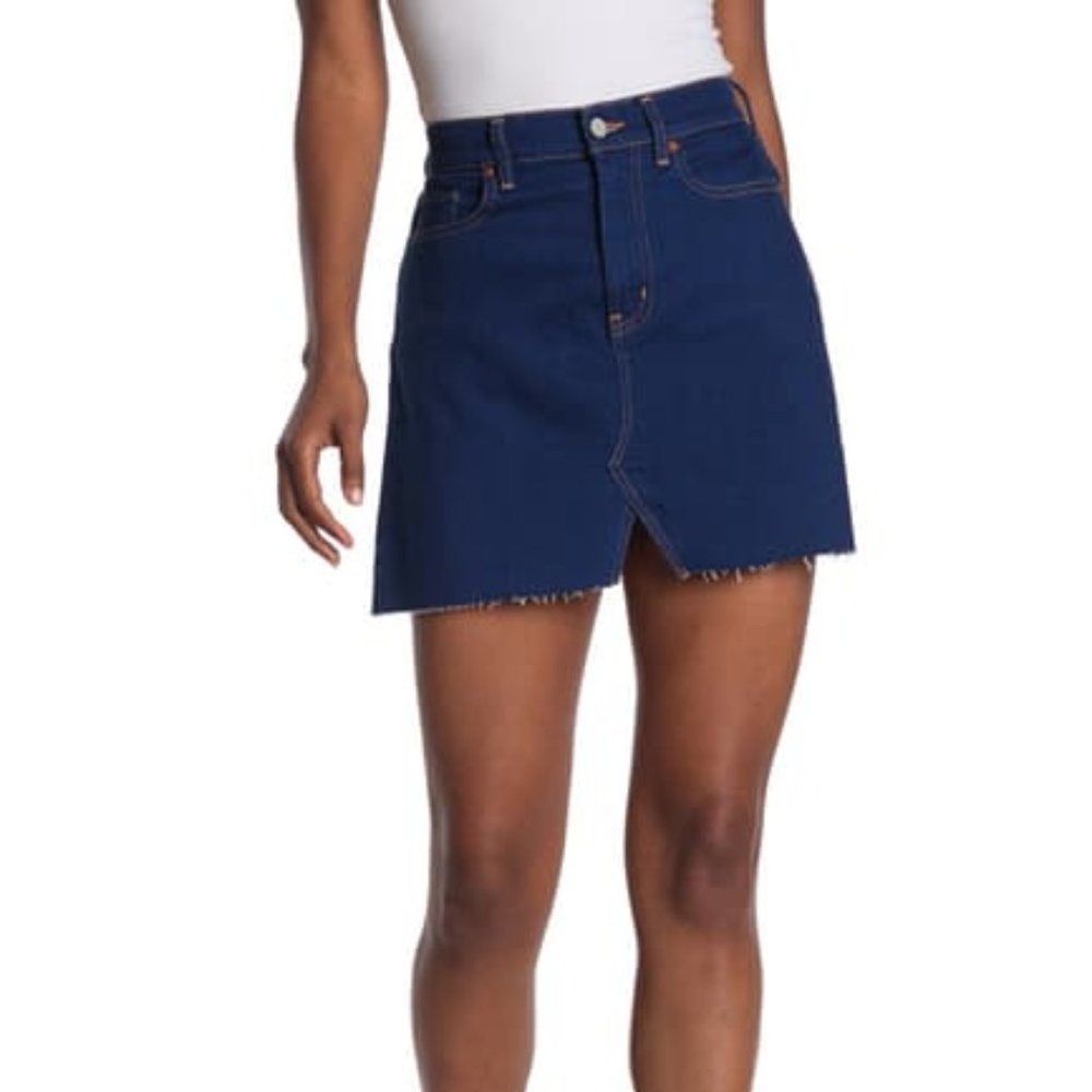 ETICA Lucy Raw Hem Denim Skirt